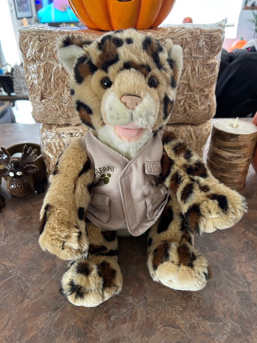 Vintage Build A Bear Retired Leopard with Safari Vest